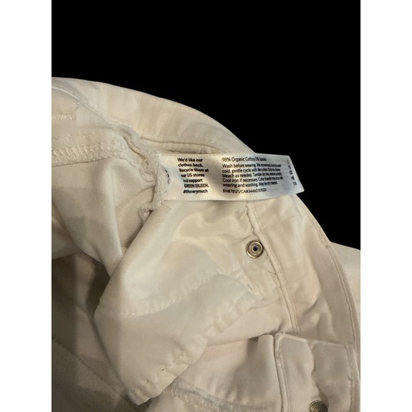 Eileen Fisher Cream White Denim Jeans Straight Leg Size 14 Coastal Cowboy - Picture 9 of 9